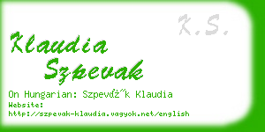 klaudia szpevak business card